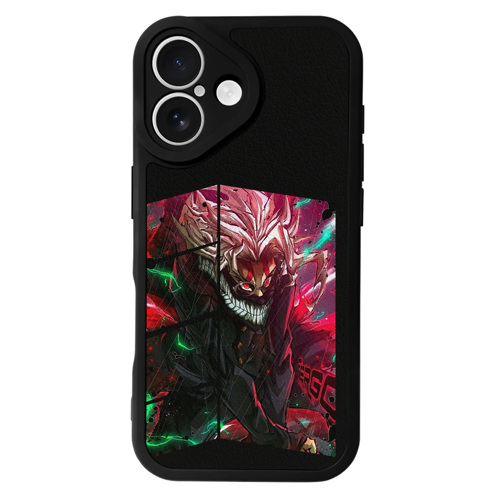 ダンダダン グッズ,オカルン - IPhone 16シリーズ対応 ・ シリコンスマホケース ・ レザー調 ・ 高精度フィット ・ 耐衝撃 ・ ワイヤレス充電対応 ・ 精密カット